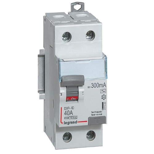 DX3 Блок утечки тока (УЗО) 2-полюсный, 40A, 300mA, тип АC Legrand, 411525