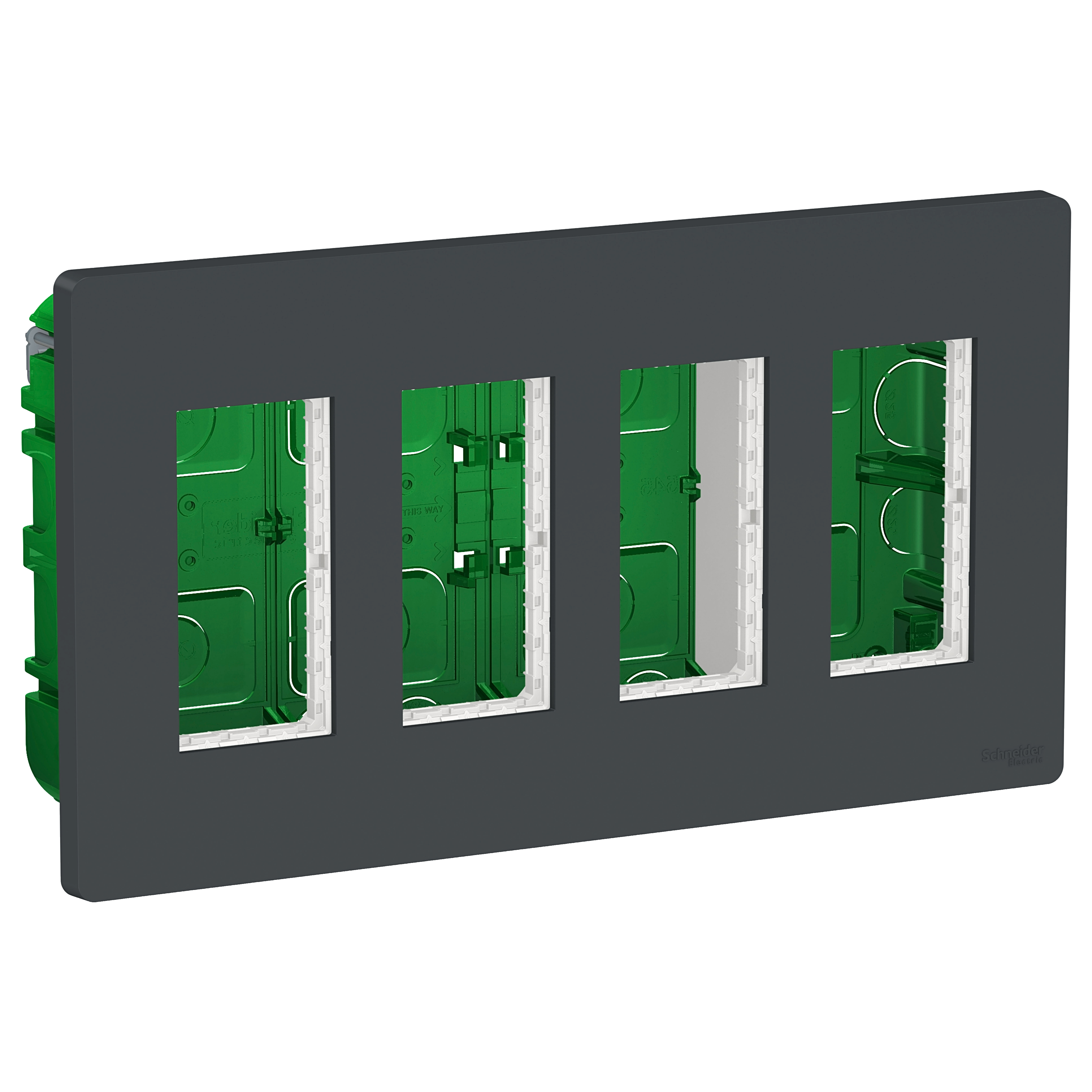 Блок скрытой установки 4х2 (антрацит) Unica System+ Schneider Electric, NU174454