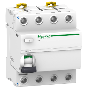 iID 4Р 40A 30mA AC Блок утечки тока 4-полюсный, 40A, 30mA, тип АC (УЗО) Schneider Electric, A9R41440