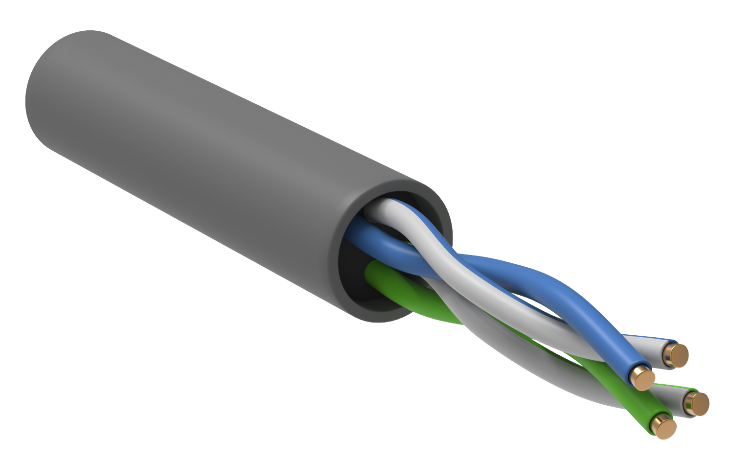 ITK Кабель связи витая пара U/UTP кат.5E 2х2х24AWG PVC серый 305м ИЭК, LC1-C5E02-111-100