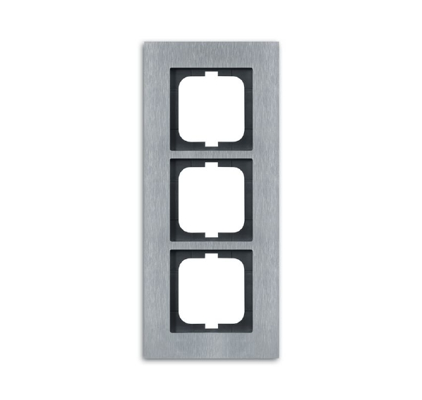 1723-860 Рамка 3-постовая, серия carat, сталь ABB, 2CKA001754A4256