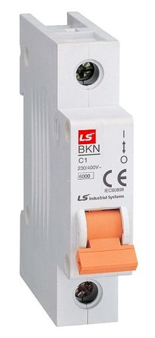 BKN Автоматический выключатель 1-полюсный, 1A, 6kА (хар-ка С) LSis, 061106268B
