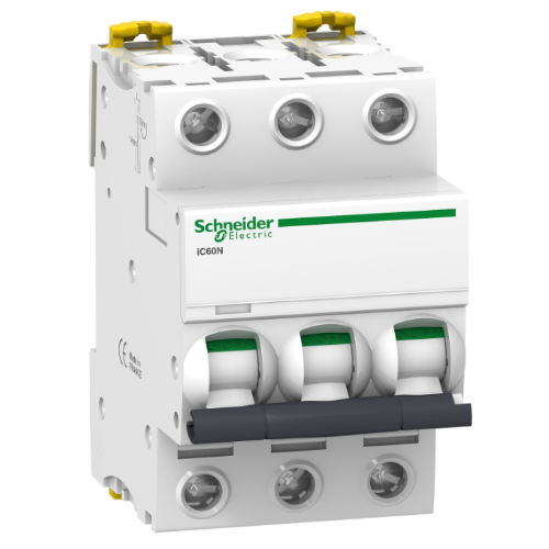 iC60N 3P 63А Автоматический выключатель 3-полюсный, 63А, 6кА (хар-ка C) Schneider Electric, A9F74363