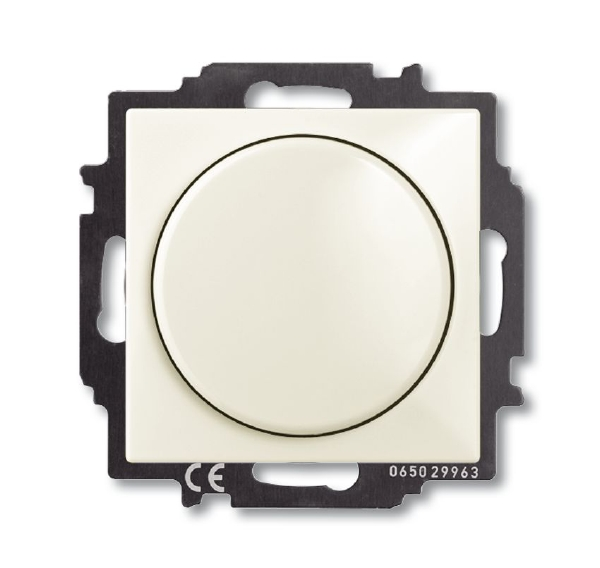 2251 UCGL-95-507 Светорегулятор Busch-Dimmer (диммер) поворотно-нажимной с центральной платой 60-400Вт (шале/белый) Basic 55 ABB