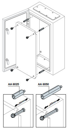 Проставки для платы L=25мм (1упак-12шт) ABB, AA8025