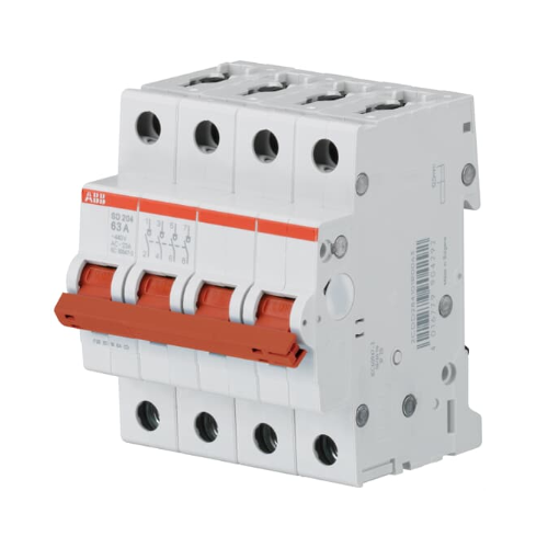 SD204/63  Рубильник 4-полюсный модульный 63А (красный рычаг) ABB, 2CDD284101R0063