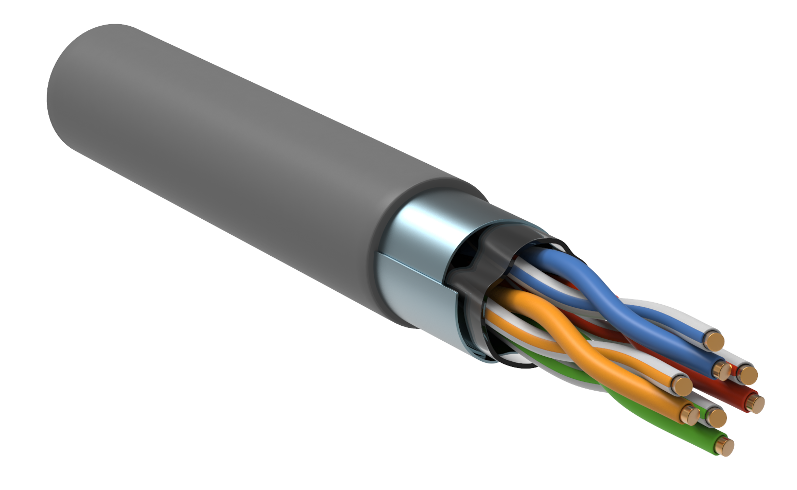 Кабель связи витая пара F/UTP кат.5E 4x2х24AWG PVC серый (1упак-305м) ITK, LC1-C5E04-311
