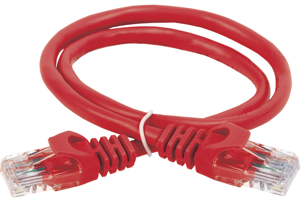 ITK Коммутационный шнур (патч-корд), кат.5Е UTP, 2м, красный ИЭК, PC04-C5EU-2M