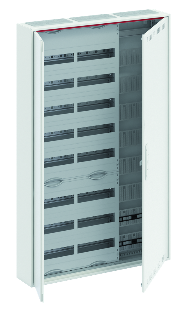 CA38VML Шкаф 192М навесной с медиапанелями IP30, 1250x800x160 между DIN-рейками 125 мм и самозажимными клеммами N/PE и дверью с вент. отверстиями CA38