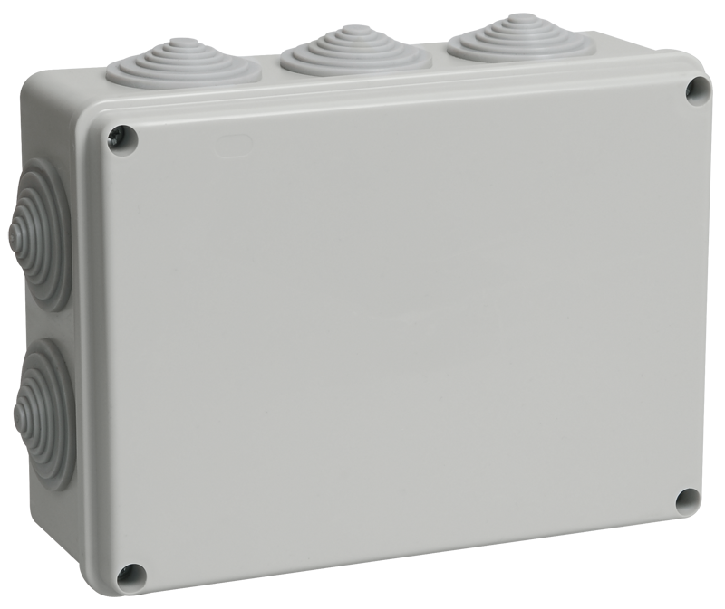 КМ41243 Коробка распаячная для о/п 190х140х70 мм IP44 (RAL7035, 10 гермовводов) ИЭК, UKO11-190-140-070-K41-44