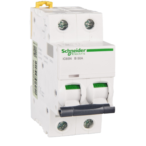 iC65N 2P 50A Автоматический выключатель 2-полюсный, 50А, 6кА (хар-ка B) Schneider Electric