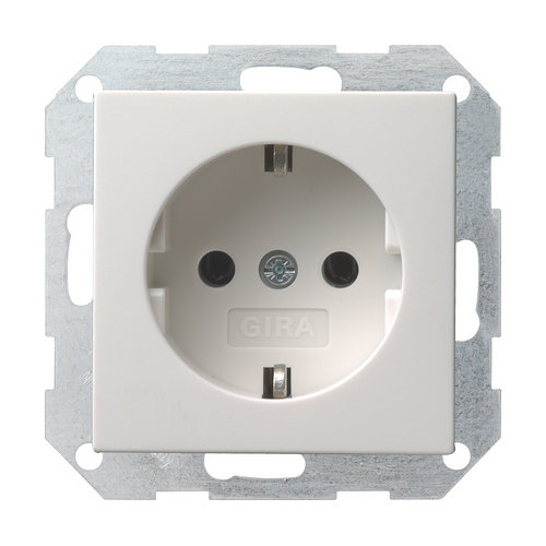 Розетка с заземлением (белый глянцевый) System 55 GIRA, G018803