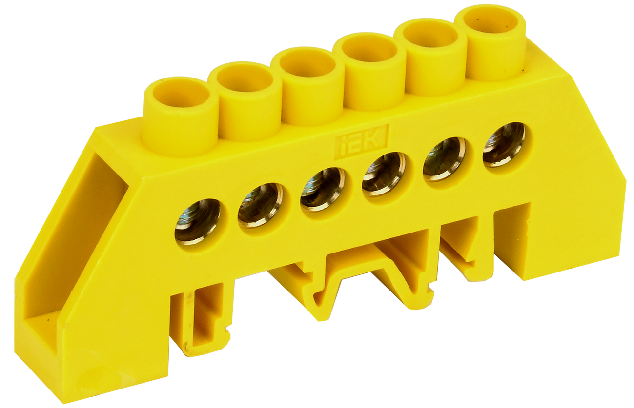 Шина PE "земля" в комб DIN-изол "Стойка" ШНИ-8х12-6-КС-Ж ИЭК, YNN10-812-6DP-K05