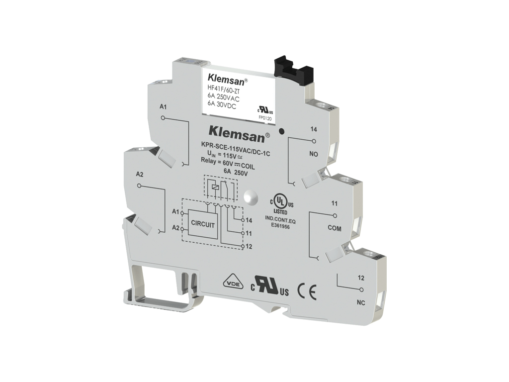 KPR-SCE-115VAC/DC-1C Интерфейсное реле 6A Klemsan, 270846