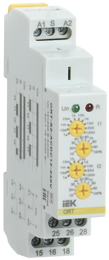 Реле циклическое ORT, 2 контакта 12-240В AC/DC IEK, ORT-S2-ACDC12-240V