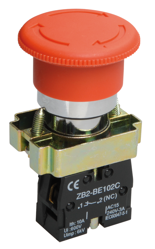LAY5-BS542 Кнопка "Грибок" с фиксацией красная поворотная ИЭК, BBG90-BS-K04