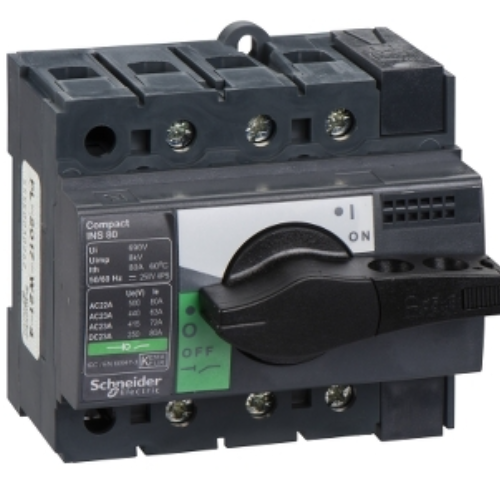 Выключатель-разъединитель Interpact INS80, 3P, 80А (с черной ручкой) Schneider Electric, 28904