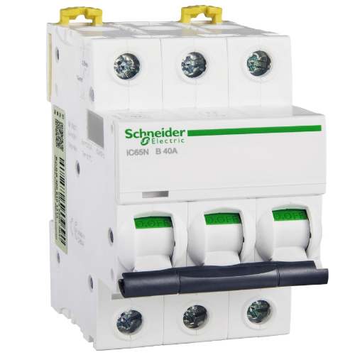 iC65N 3P 50А Автоматический выключатель 3-полюсный, 50А, 6кА (хар-ка B) Schneider Electric, A9F17350