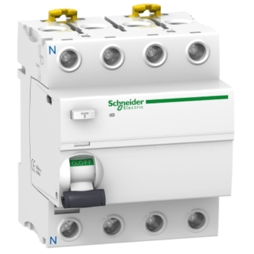 iID 4Р 25A 30mA AC Блок утечки тока 4-полюсный, 25A, 30mA, тип АC (УЗО) Schneider Electric, A9R41425