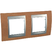 Рамка 2-постовая горизонтальная (алюминий/вишня) Unica Top Schneider Electric, MGU66.004.0M2