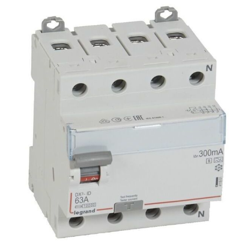 DX3 Блок утечки тока (УЗО) 4-полюсный, 63A, 300mA, тип А, S Legrand, 411801