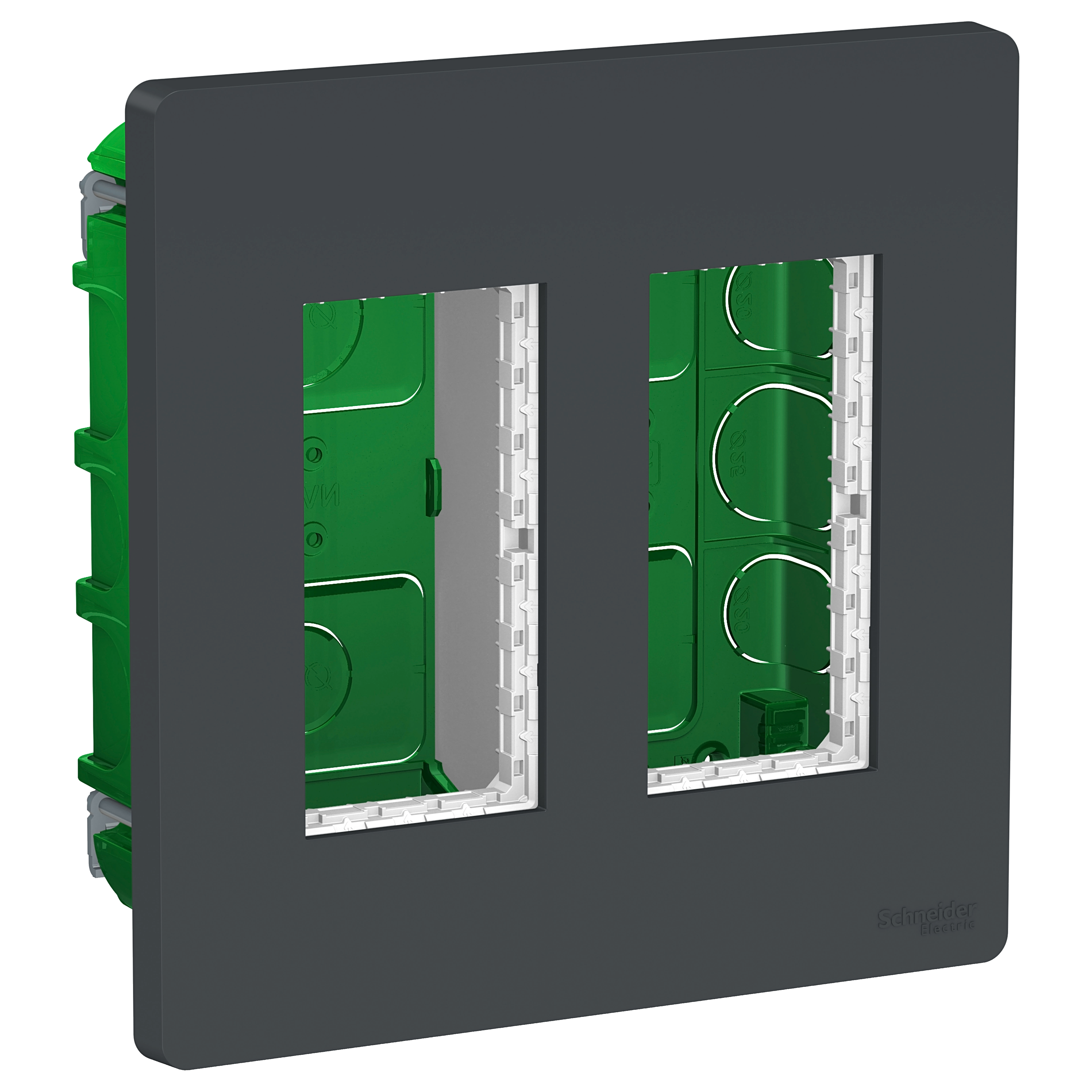 Блок скрытой установки 2х2 (антрацит) Unica System+ Schneider Electric, NU172454