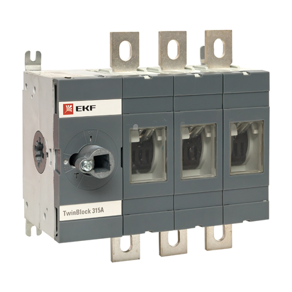 Рубильник 3-полюсный, 315A, без рукоятки управления TwinBlock EKF, tb-s-315-3p