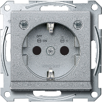 Розетка SCHUKO с мод.светод.подсв. (алюминий) Merten Schneider Electric, MTN2304-0460