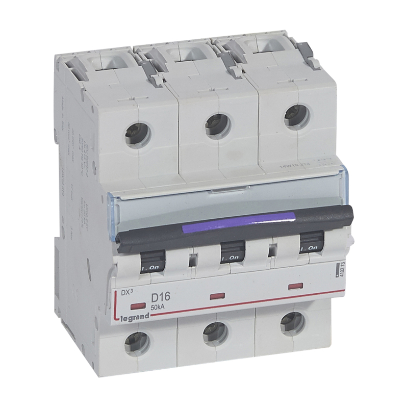 DX3 Автоматический выключатель 3-полюсный, 16A, 50kA (хар-ка D) Legrand, 410213