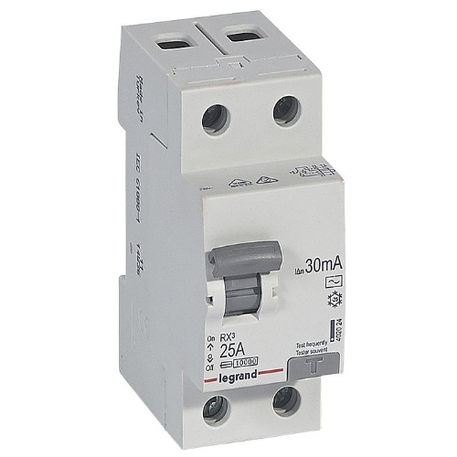 RX3 Блок утечки тока (УЗО) 2-полюсный, 25А, 30mA, тип АC Legrand, 402024