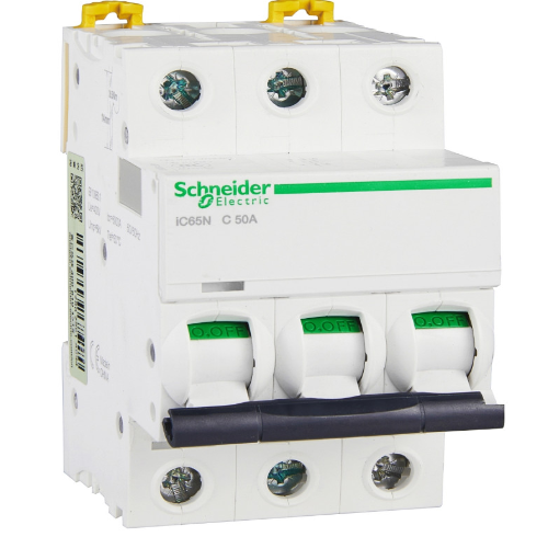 iC65N 3P 50А Автоматический выключатель 3-полюсный, 50А, 6кА (хар-ка C) Schneider Electric