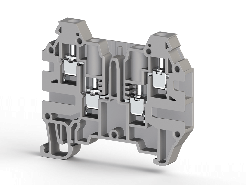AVK 2,5 CF Клеммник 4-х выводной с размыкателем 2,5мм? (серый) Klemsan, 324919