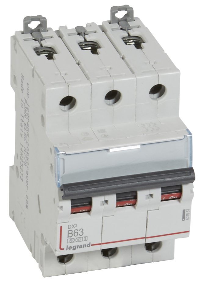 DX3 Автоматический выключатель 3-полюсный 63A 10kA (хар-ка B) Legrand, 407567
