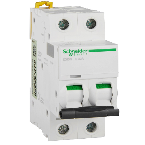 iC65N 2P 32А Автоматический выключатель 2-полюсный, 32А, 6кА (хар-ка C) Schneider Electric, A9F18232