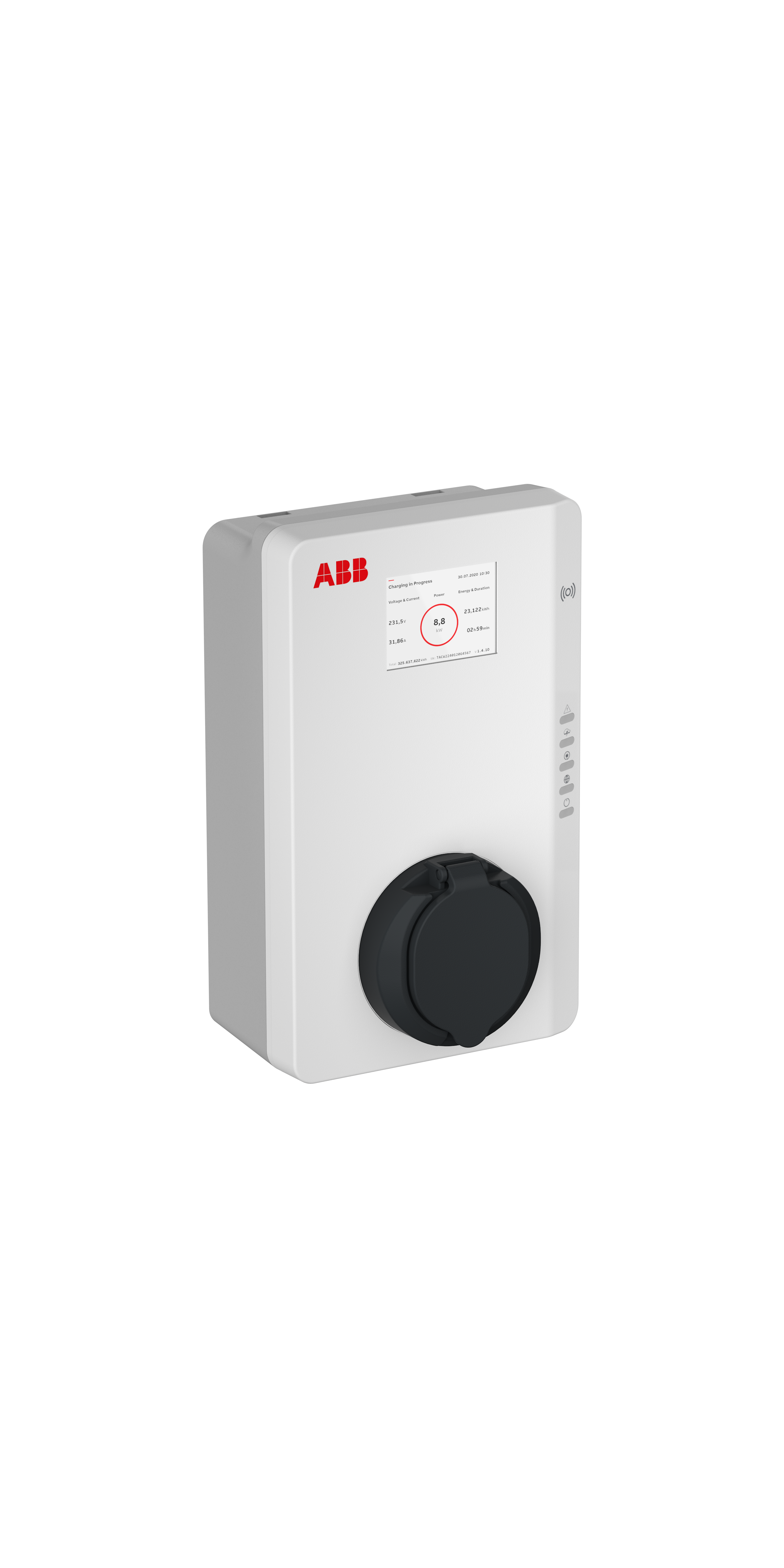 Зарядная станция Terra AC W7-T-RD-MC-0 AC wallbox type 2, розетка, 1ф/32A, сертификация MID, RFID, дисплей и 4G ABB, 6AGC082174