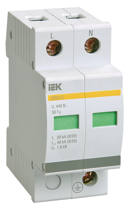 Ограничитель имп. перенапр. ОПС1-D 2Р In=5kA Un=230B Im=10kA ИЭК, MOP20-2-D