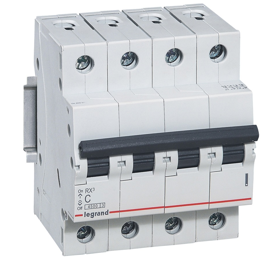 RX3 Автоматический выключатель 4-полюсный 32A 4,5kА (хар-ка С) Legrand, 419744