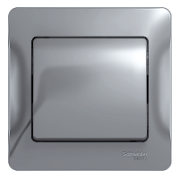Выключатель 1-клавишный, сх.1, 10АХ, в сборе (алюминий) Glossa Systeme Electric, GSL000312