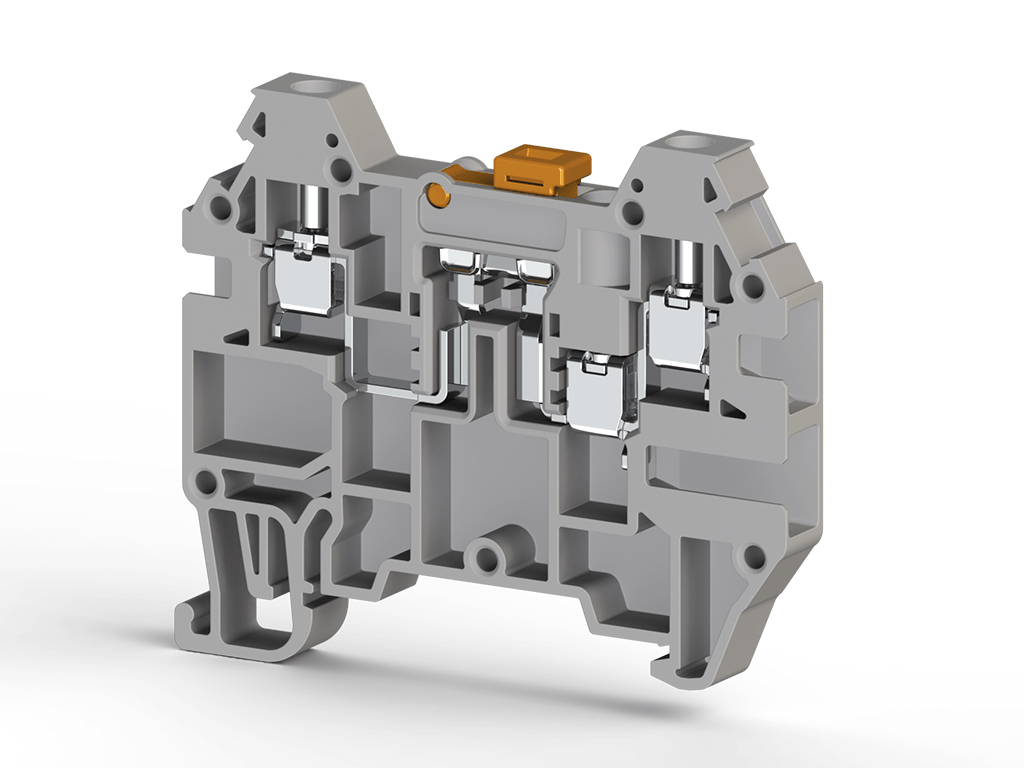 AVK 2,5 EA Клеммник 3-х выводной, с размыкателем 2,5 мм.кв., (серый) Klemsan, 324949