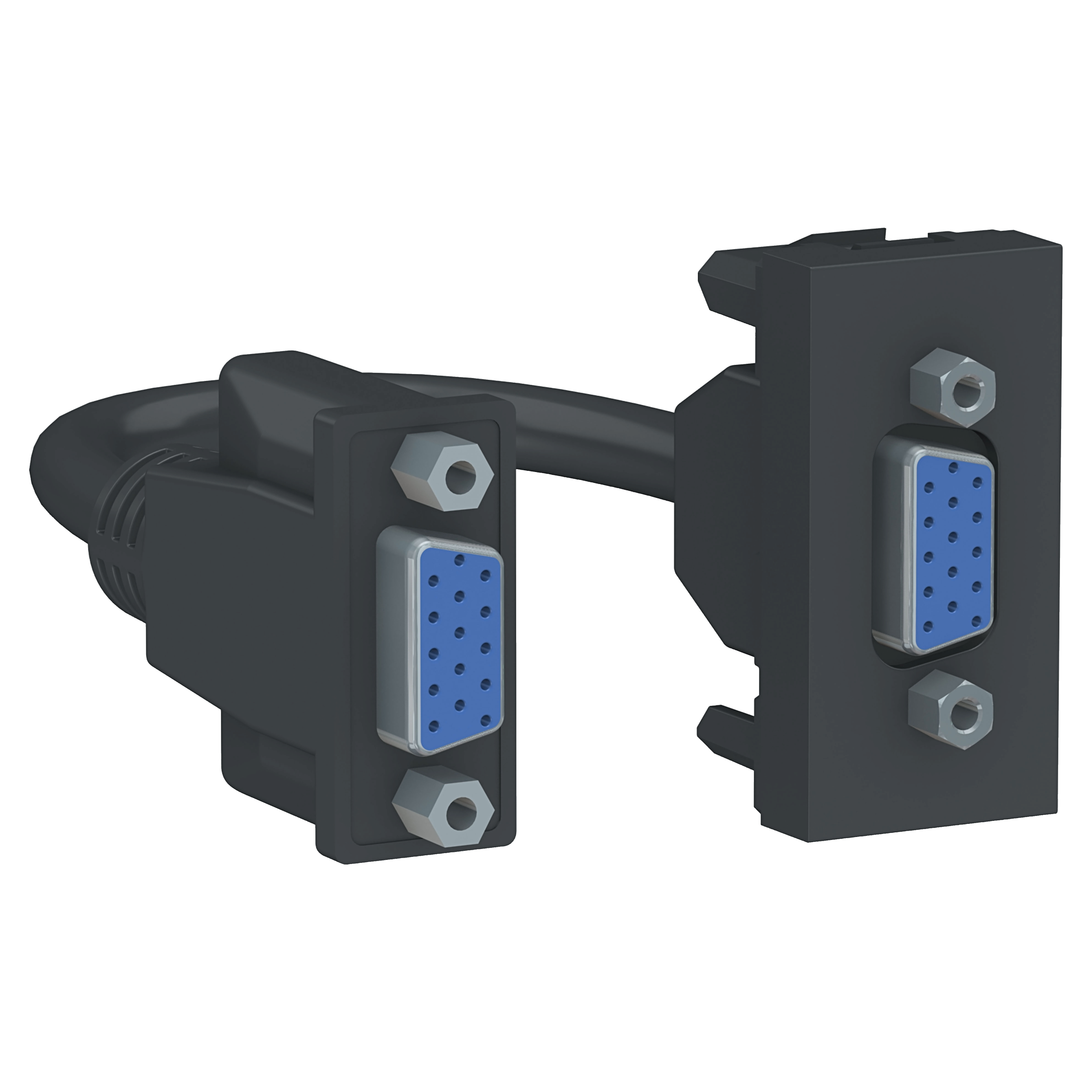 Розетка HD15 female (VGA), 1 модуль (антрацит) Unica Modular Schneider Electric, NU343254