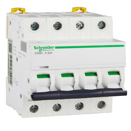 iC65N 4P 32А Автоматический выключатель 4-полюсный, 32А, 6кА (хар-ка C) Schneider Electric, A9F18432