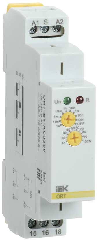 Реле задержки выключения ORT, 1 контакт 230В AС ИЭК, ORT-B1-AC230V