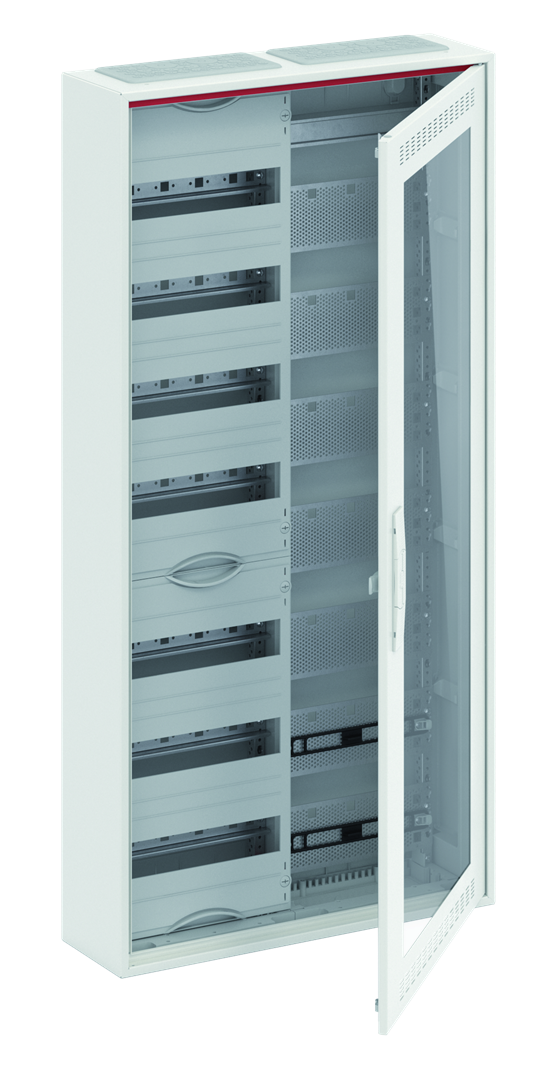 CA27VMW Шкаф 84М навесной с медиапанелями IP30, 1100x550x160 между DIN-рейками 125 мм и самозажимными клеммами N/PE и Wi-Fi дверью с вент. отверстиями