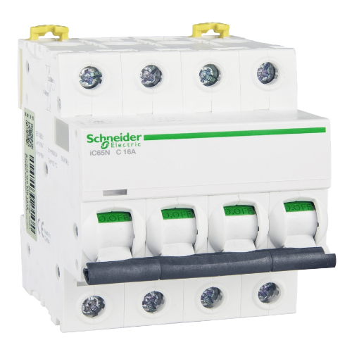 iC65N 4P 16А Автоматический выключатель 4-полюсный, 16А, 6kA (хар-ка C) Schneider Electric, A9F18416