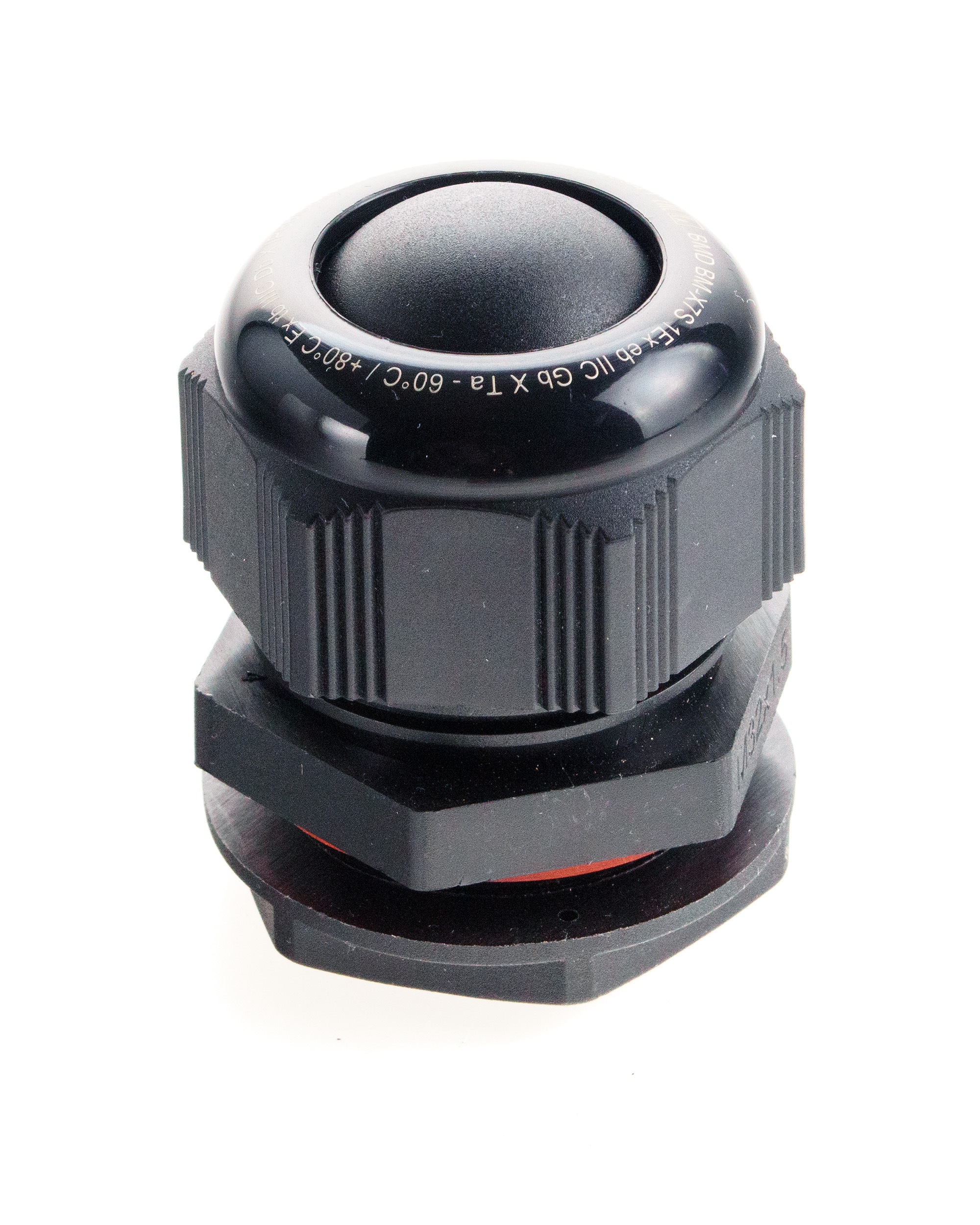 Extherm Extherm BM-X7S-LP Кабельный ввод взрывозащищенный М32х1,5 с уплотнением для небронированного силового кабеля Ø18-25мм, с уплотнительным кольцом и контргайкой, полиамид