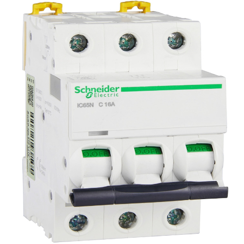 iC65N 3P 16А Автоматический выключатель 3-полюсный, 16А, 6кА (хар-ка C) Schneider Electric
