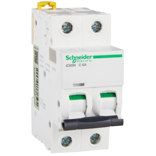 iC65N 2P 6А Автоматический выключатель 2-полюсный, 6А, 6кА (хар-ка C) Schneider Electric