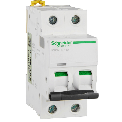 iC65N 2P 16А Автоматический выключатель 2-полюсный, 16А, 6кА (хар-ка C) Schneider Electric, A9F18216