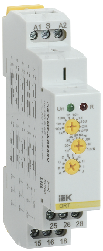 Реле времени ORT многофункциональное 2 контакта 230В AС IEK, ORT-M2-AC230V