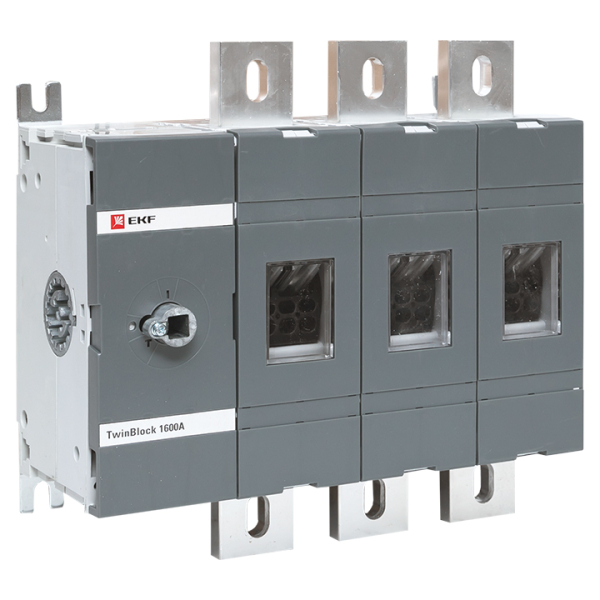 Рубильник 3-полюсный, 1600A, без рукоятки управления TwinBlock EKF, tb-s-1600-3p